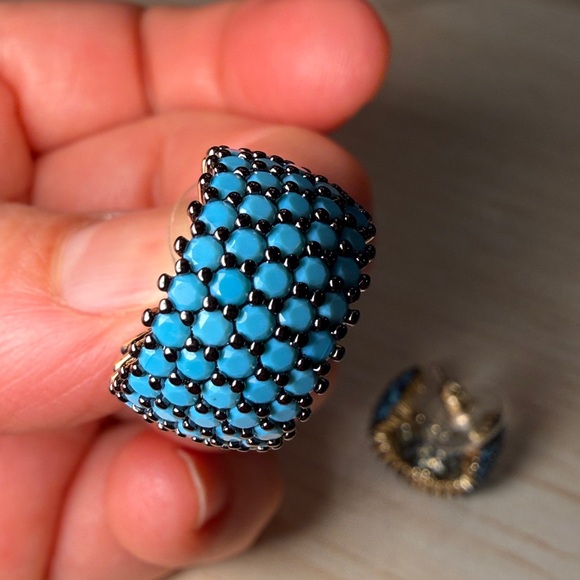 Park Lane Gold and Turquoise Beaded Earrings - Picture 2 of 5